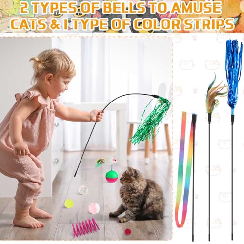 Shappy 150 Pcs Cat Toys for Indoor Cats Bulk, Kitten Toys Pack, Variety Interactive Gift Including Mice Interactive Silent...