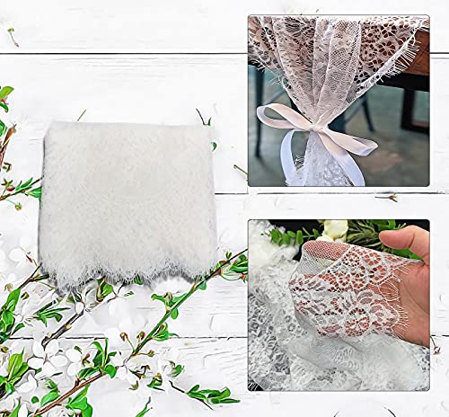 3 Pcs White Lace Table Runner 14 x 120 Inch Embroidered Boho Table Runner for Wedding Party Bridal Shower Decorations Vint...