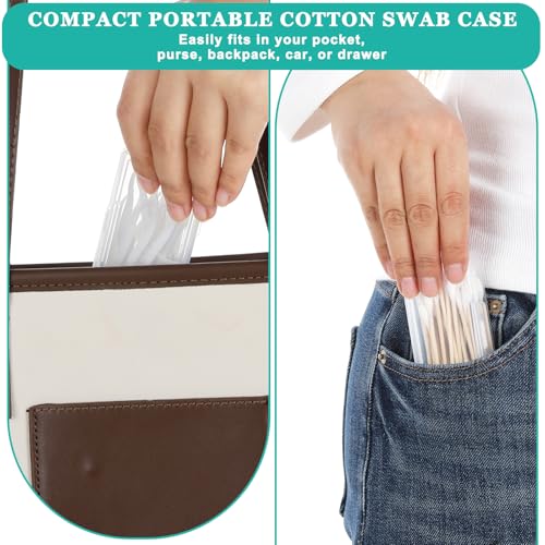 4PCS Cotton Swab Holder for Travel, Floss Picks Case, Portable Small Dental Floss Holders, Cotton Swab Boxs Travel Storage...