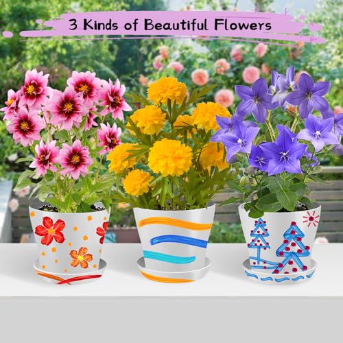 Paint & Plant Children’s Gardening Kit for Girls Boys Toys Garden Flower Gardening Gift for Kids Flower Pots Seeds Art Cra...