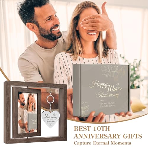 10 Year Anniversary Picture Frame Gifts for Couple 10 Year Anniversary Decorations Gifts for Wife 10 Year Gift Anniversary...