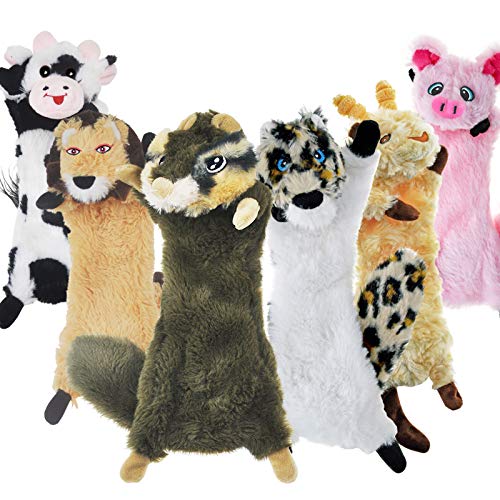 SHARLOVY Dog Squeaky Toy No Stuffing 6 Pack, Dog Toys Crinkle for Small Puppy, Durable Chew Plush Cute Animals Natural for...