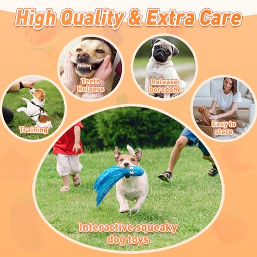 MOSDECEN Squeaky Dog Toys, Small Puppy Toys, Cute Interactive Pets Toys Bulk for Small Medium Dogs Soft Plush Dog Toy Sque...