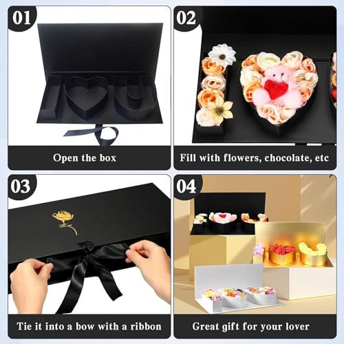 Valentines Day Flower Gift Box: "i Heart U" Letter Large Flower Boxes with Ribbon for Christmas, Wedding Party, Mothers Bi...