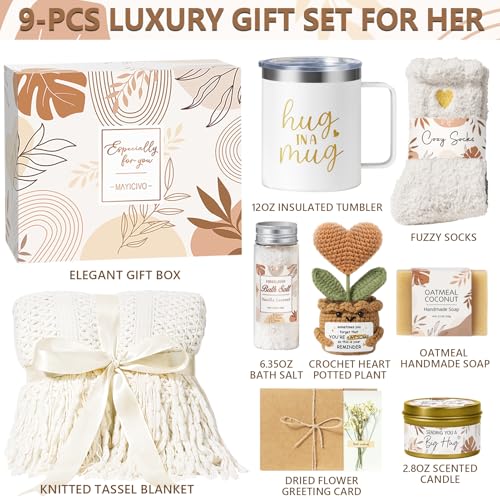Self Care Gifts Get Well Soon Gift Baskets for Women, Mothers Day Birthday Gifts for Women Care Package, Unique Sympathy G...