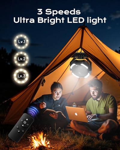 Misting Fan, Portable Camping Fans with 9oz Water Tank, 24000mAh Rechargeable Fan with 4 Speed, Battery Powered Fans with ...