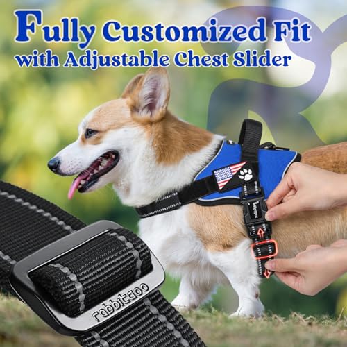 rabbitgoo Dog Harness Medium Sized, No Pull No Choke Pet Vest, Easy Wearing with One Buckle, Reflective, Adjustable Pet Ha...