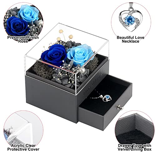 SHOKUTO Preserved Rose,Birthday Gifts for Women Mom Girlfriend,Gifts for Mom Grandma Wife Daughter Sister,Jewelry Boxes wi...