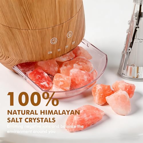 Dialan's Essential Oil Diffuser with Flame Effect Ultrasonic Himalayan Salt Lamp Diffuser Ultrasonic Cool Mist Humidifier ...