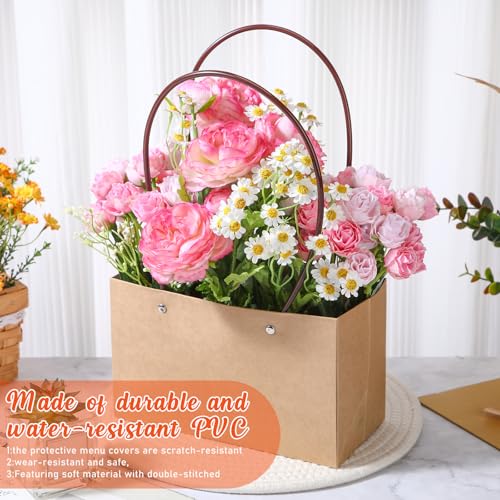 6 Set Mother's Day Flower Gift Boxes with Floral Foam Blocks, Bouquet Carrier Bags with Handle, Paper Flower Box for Bouqu...