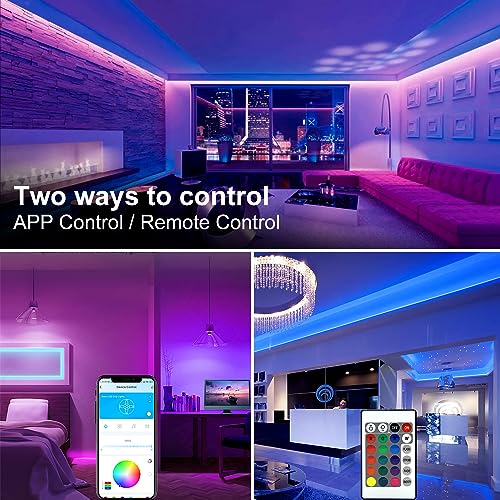 DAYBETTER LED Strip Lights 130ft Lights Strip for Bedroom, Desk, Indoor Room Bedroom Brithday Gifts RGB Decor with Remote ...