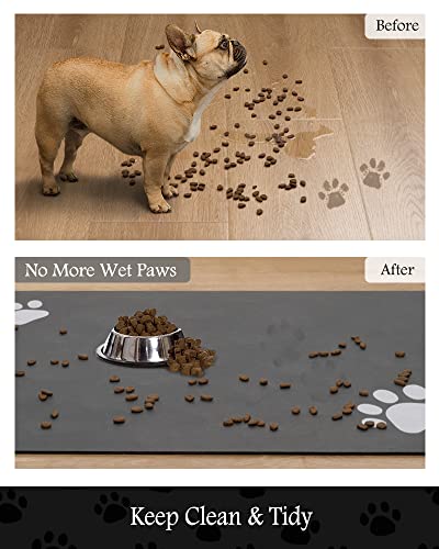 Pet Feeding Mat-Absorbent Dog Mat for Food and Water Bowl-No Stains Quick Dry Dispenser Mat-Dog Accessories Pet Supplies-W...