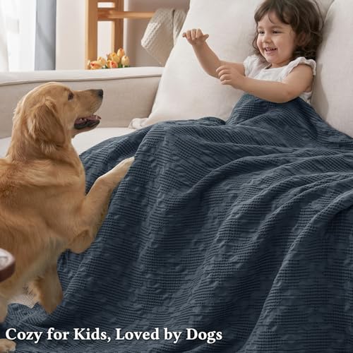 David's Home 100% Cotton Waffle Blanket King Size, Lightweight Breathable Soft Cooling Throw for Spring Summer, Snag-Resis...