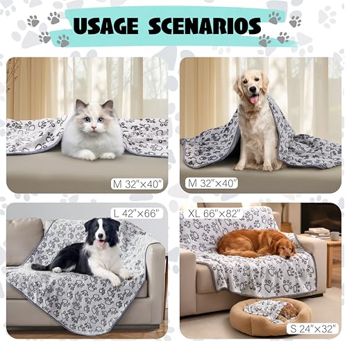 Stuffed® Premium Soft Dog Blanket Washable, 40"x32" Cat Blanket for Indoor Cats Large Medium Small Dog Puppy Essentials (G...
