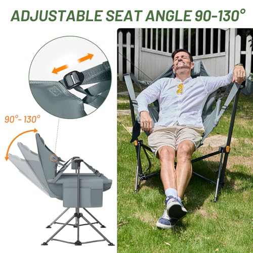 Timber Ridge Hammock Camping Chair with Adjustable Backrest, Heavy Duty Folding Hammock Chair Supports 300lbs, Portable Ha...