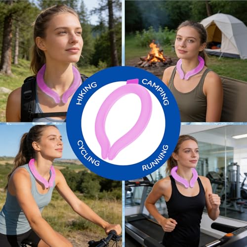 Neck Cooling Tube - Reusable Ice Neck Cooler, Wearable Cooling Neck Wrap for Personal Cooling Relief, PCM Cooling Device f...