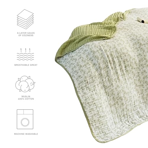 Muslin Swaddle Blankets for Girls Boys 100% Cotton Crib Blanket Lightweight Soft Breathable and Skin Friendly Receiving Bl...