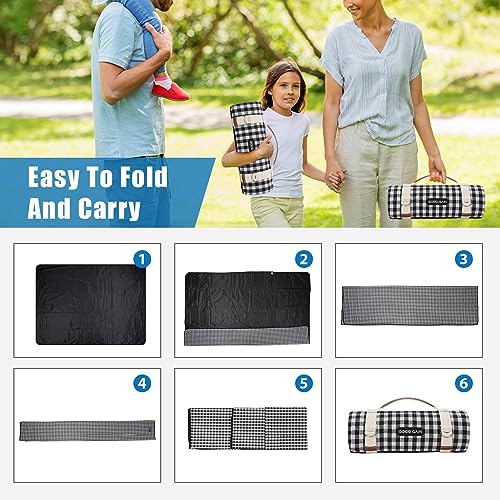 Picnic Outdoor Blankets Waterproof Extra Large - Beach Mat Sand Free Foldable with Carry Strap | Portable Camping Blanket...