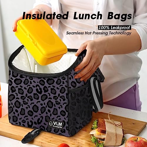 VLM Lunch Bags for Women,Leakproof Insulated Floral Lunch Box with Adjustable Shoulder Strap Reusable Zipper Cooler Tote B...