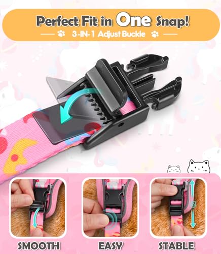 Halypet Cat Harness and Leash Set[MAX Safety 4th-Gen] Cute Escape Proof Vest Harness for Girl&Boy Cat Walking, Comfortable...