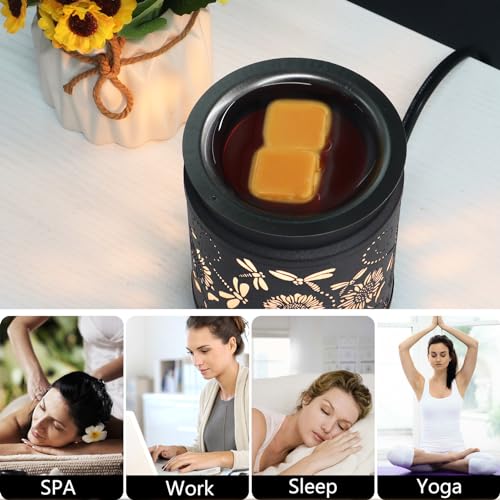 kobodon Wax Melt Warmer Metal Wax Warmer for Scented Wax Electric Fragrance Candle Oil Burner 2 in 1 Wax Melts as Gifts fo...