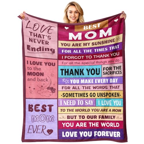Sruemiul Mothers Day Blanket Gifts for Mom from Daughter & Son - Best Mom Ever Gifts - Presents for Moms - Mothers Day Bir...