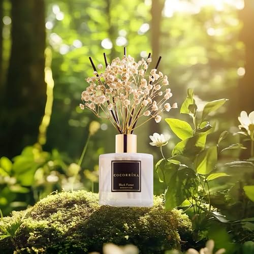 Cocorrína Reed Diffuser Sets, 6.7 fl oz. Black Forest Diffuser with Sticks Home Fragrance Reed Diffuser for Bathroom Shelf...