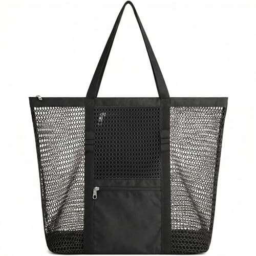 Dntorx Women's Mesh Beach Bag, Stylish Beach Tote for Swimming, Travel & Vacation Essentials, Lightweight Design for Poolside