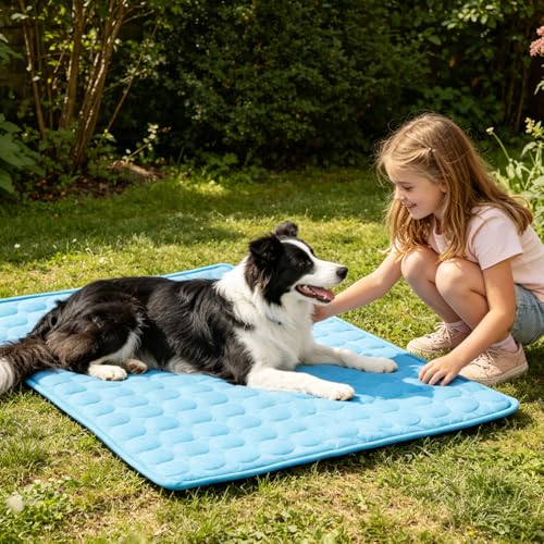 MeiLiMiYu Dog Cooling Mat 2026 Upgraded Arc-Chill Cooling Dog Bed Mat, Washable Pet Cooling Pad (Q-Max>0.4) Cooling Mat fo...