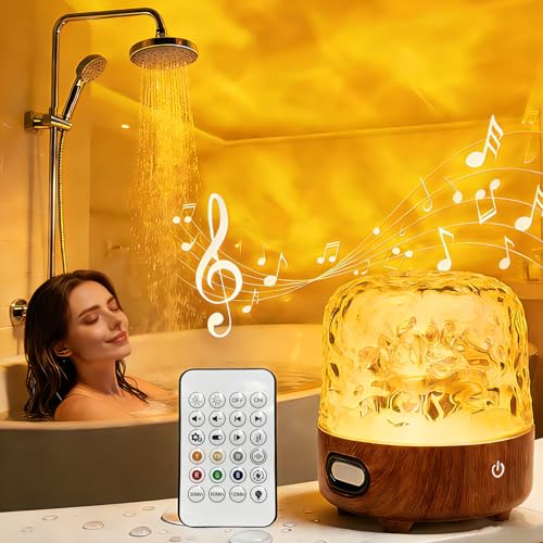 Spa-Like Shower Lamp, Bluetooth Speaker Waterproof Lamp, Rechargeable Lumena Lamp with Remote & Touch Control, 16 Colors O...