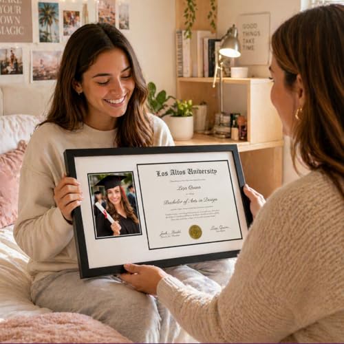 Americanflat 11x18 Diploma Frame with Shatter-Resistant Glass - Fits 8.5x11 Diplomas and 5x7 Pictures - Signature Collecti...