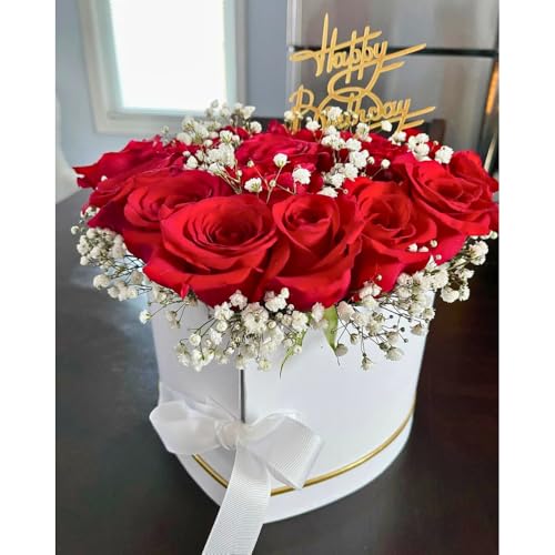 UNIKPACKAGING Premium Quality Heart Shaped Flower Box, Floral Gift Box, with Lids, Size 9x8x6.5, for Luxury Style Flower A...