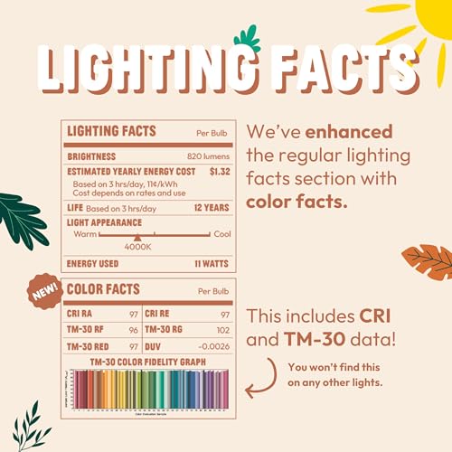 sunsy Shine - Full-Spectrum Flicker-Free A19 Sunlight Bulb for Humans - Boosts Energy, Mood, and Circadian Rhythm for Bett...