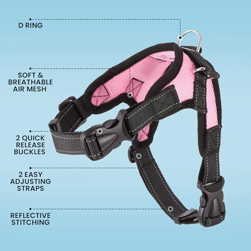 Copatchy No Pull Reflective Adjustable Dog Harness with Handle- Comfortable Soft All Weather Mesh, Easy On Puppy Harness f...