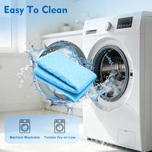 SOMOYA Dog Cooling Mat (Q-Max>0.4) Pet Cooling Pads Blanket Sleeping Kennel Mat,Ice Silk Cool Mat Pad Breathable Dog Bed M...