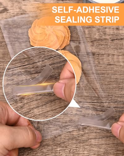 300 Pcs Self Adhesive Cookie Bags, 4x6 Inches Self Sealing Cellophane Bags, Clear Resealable Cellophane Bag for Packaging,...