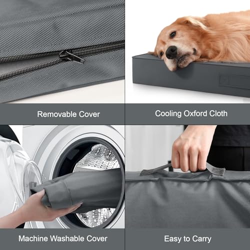 Tail Stories Outdoor Dog Bed for Small Dogs & Cats, Waterproof Dog Crate Mat Orthopedic Egg Crate Foam with Washable Remov...