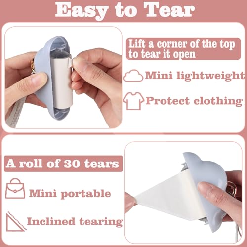 Mini Lint Roller Travel Size, Reusable Pet Hair Remover for Clothes with 150 Refillable Sheets (Blue)