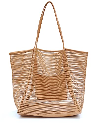 HOXIS Mesh Beach Tote Womens Shoulder Handbag