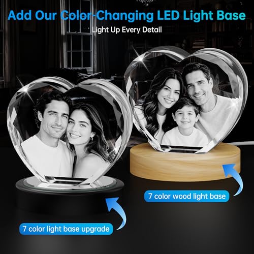 RUIOU 3D Crystal Photo, Personalized Mom Gifts for Mothers Day, Women, Her, Wife, Couple, Custom Gifts With Your Own Phot...