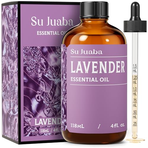 SU JUABA Lavender Essential Oil 4 Fl Oz, 100% Pure Natural Aromatherapy Oil for Diffuser, Skin Care, Relaxation, Sleep, Wo...
