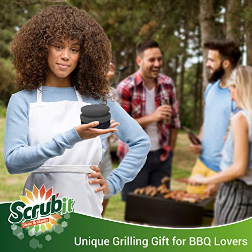 SCRUBIT Grill Cleaning Brush - Grill Sponge Bristle Free BBQ Cleaner with Heavy Duty Scrubber Pad, Safe Cast Iron and Grid...