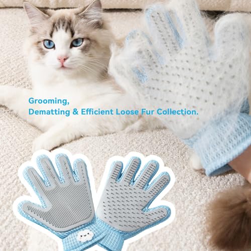 Guilinyuheng Pet Hair Remover Glove for Dogs & Cats, Upgraded Reusable 5-Finger, Gentle Deshedding Grooming Brush, Pet Hai...