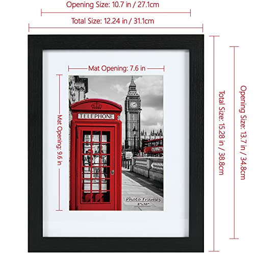 PEALSN 11x14 Picture Frame Set of 6, Display Pictures 8x10 with Mat or 11x14 without Mat for Wall Mounting or Table Top Di...