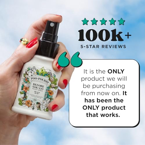Poo-Pourri Before-You-Go Toilet Spray, Beach Bum, 2 Fl Oz, Up to 100 Uses, Bathroom Odor Deodorizer with Essential Oils fo...