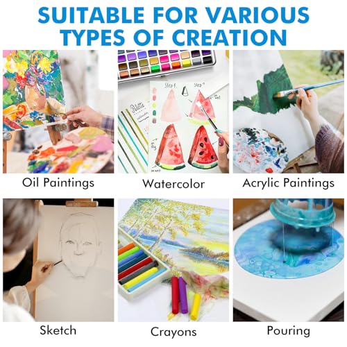 Gotideal Canvas for Painting, 14 Pcs Muti Pack Stretched Painting Canvas, Blank Paint Canvases for Acrylic, Oil, Art Suppl...