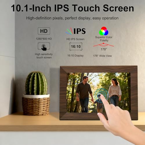 VTimes 10.1" Digital Picture Frame, WiFi Smart Digital Photo Frame with 1280 * 800 HD IPS Touch Screen, AI-Generated Image...
