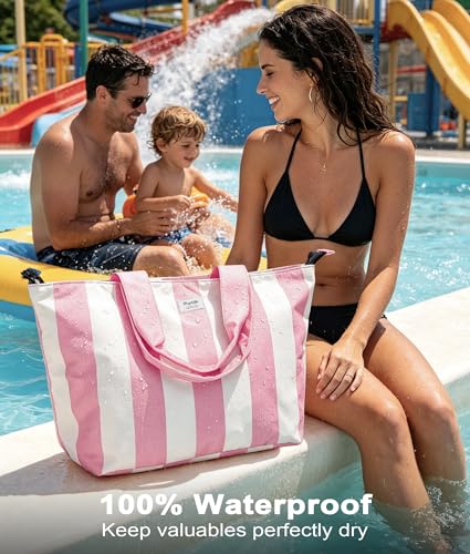 Bagelite Beach Bags Waterproof Sandproof, XL Large Pool Tote Bag for Women
