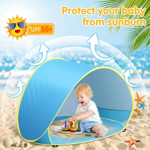 Baby Beach Tent Pop Up Beach Tents Baby Tent for Beach, Portable Shade Pool UV Protection Sun Shelter for Infant