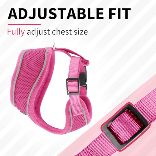 AIITLE Medium Girl Dog Harness, Comfortable Adjustable Mesh Vest with Quick-Release Buckle, Reflective Safety Strips – Per...